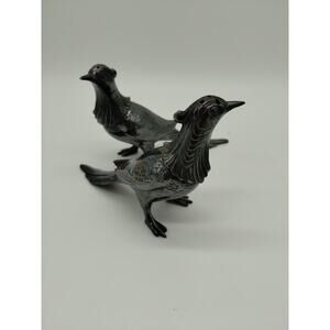 Vintage Pheasant Metal Pewter? Salt Pepper Shakers WB manufacturing C116 Birds